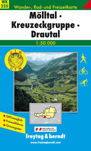 Carte de randonnée - Mölltal - Kreuzeckgruppe - Drautal (Alpes autrichiennes), n° WK225 | Freytag & Berndt carte pliée Freytag & Berndt 