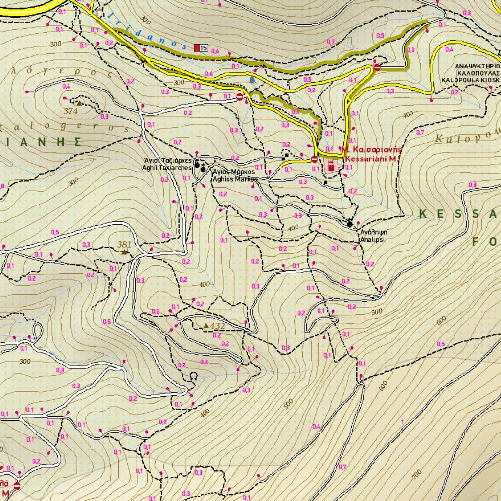 Carte de randonnée - Mont Hymette (Grèce) | Terrain Cartography carte pliée Terrain Cartography 