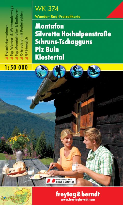Carte de randonnée - Montafon - Silvretta - Schruns-Tschagguns (Alpes autrichiennes), n° WK374 | Freytag & Berndt carte pliée Freytag & Berndt 
