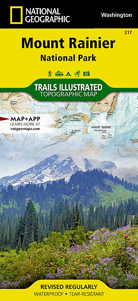 Carte de randonnée - Mount Rainier National Park (Washington), n° 217 | National Geographic carte pliée National Geographic 