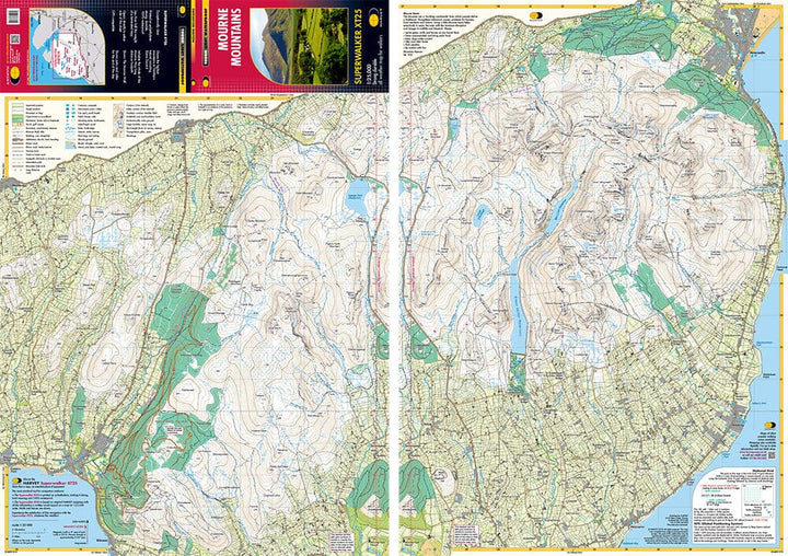 Carte de randonnée - Mourne Mountains | Harvey Maps - Superwalker maps carte pliée Harvey Maps 