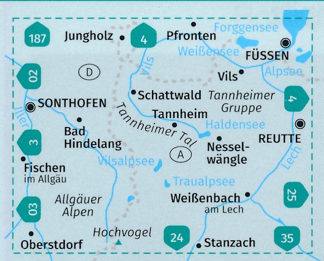 Carte de randonnée n° 004 - Tannheimer Tal (Autriche) | Kompass carte pliée Kompass 