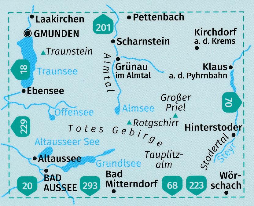 Carte de randonnée n° 019 - Totes Gebirge Almtäl, Stodertal (Autriche) | Kompass carte pliée Kompass 