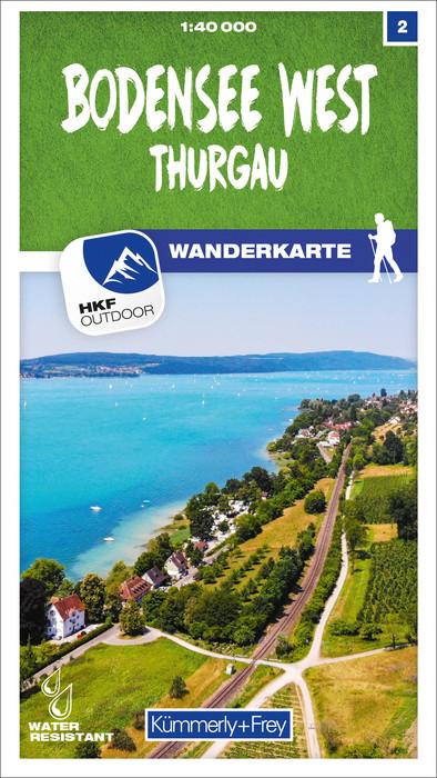 Carte de randonnée n° 02 - Lac de Constance Ouest, Thurgau (Suisse) | Kümmerly & Frey-1/40 000 carte pliée Kümmerly & Frey 
