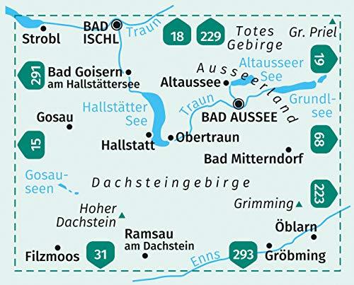 Carte de randonnée n° 020 - Dachstein, Ausseerland, Bad Goisern, Hallstatt + Aktiv Guide (Autriche) | Kompass carte pliée Kompass 
