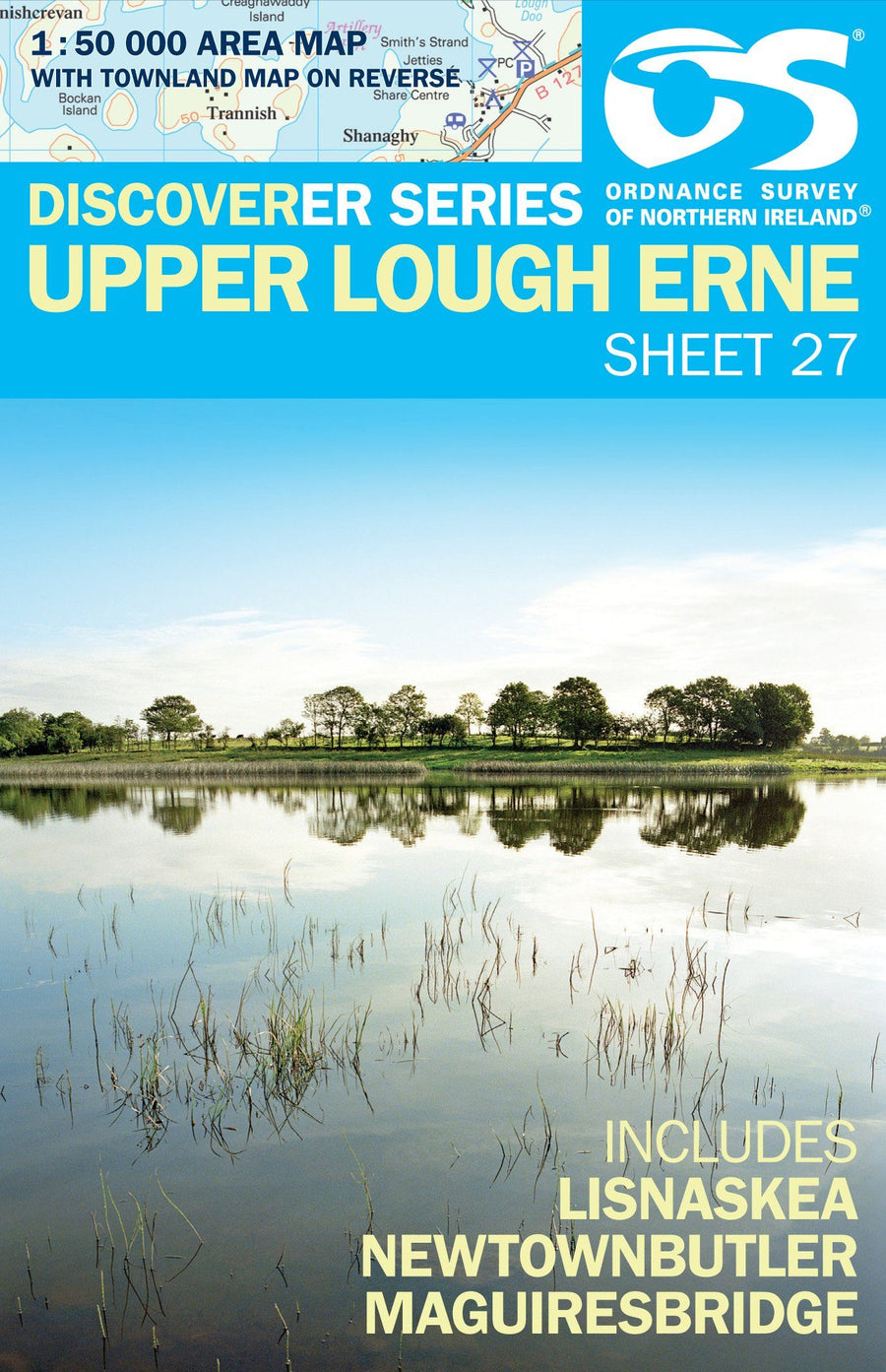 Carte de randonnée n° 027 - Upper Lough Erne, Lisnaskea (Irlande du Nord) | Ordnance Survey - Discoverer carte pliée Ordnance Survey 