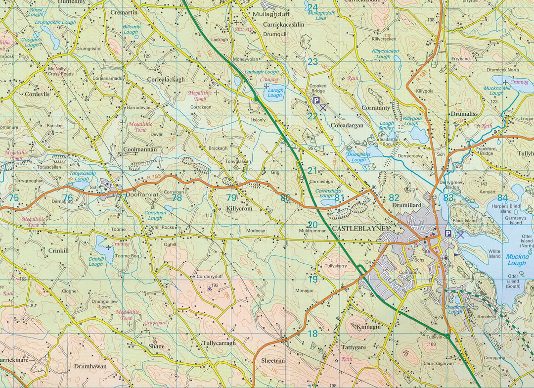 Carte de randonnée n° 028 - Monaghan-Keady, Castleblayney (Irlande du Nord) | Ordnance Survey - Discoverer carte pliée Ordnance Survey 