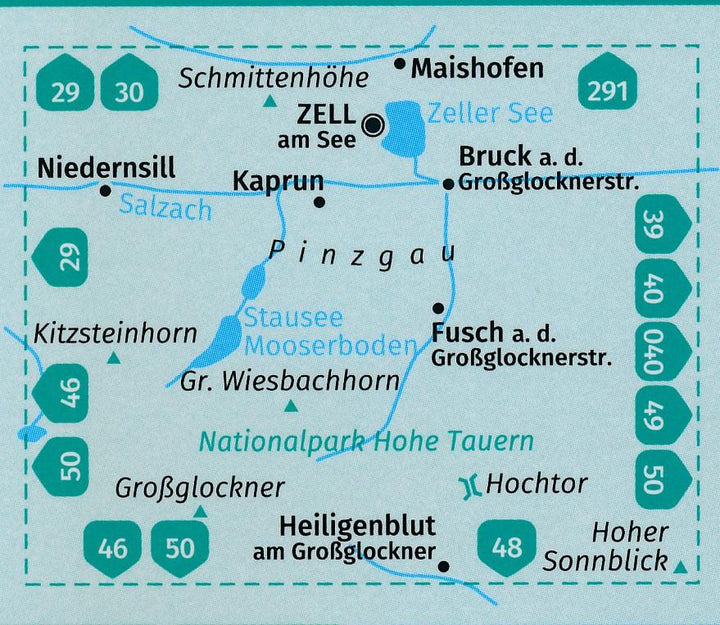 Carte de randonnée n° 030 - Zell am See, Kaprun + Guide (Autriche) | Kompass carte pliée Kompass 