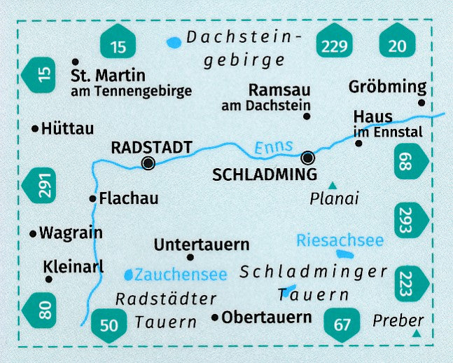 Carte de randonnée n° 031 - Radstadt, Schladming, Flachau + Aktiv Guide (Autriche) | Kompass carte pliée Kompass 