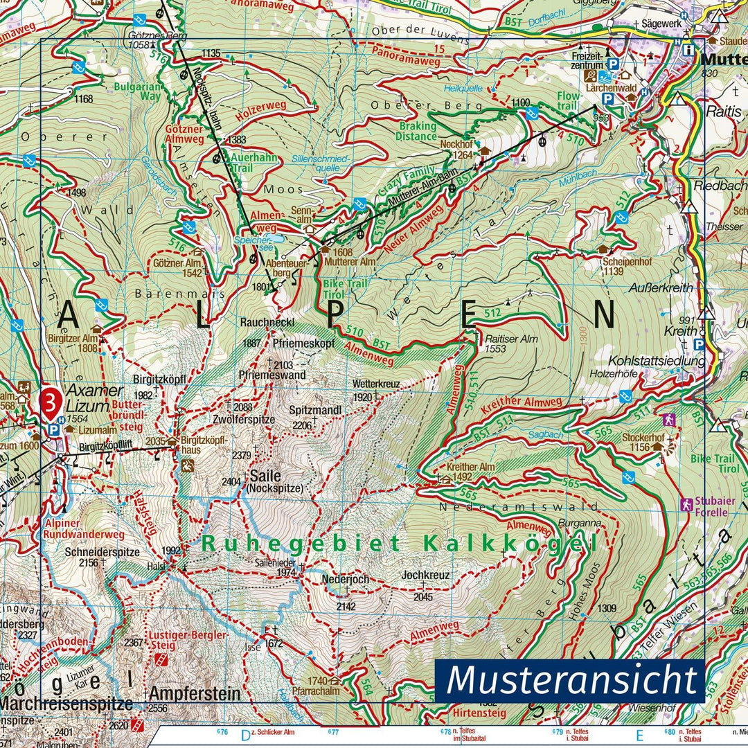 Carte de randonnée n° 036 - Innsbruck & environs (Tyrol, Autriche) | Kompass carte pliée Kompass 