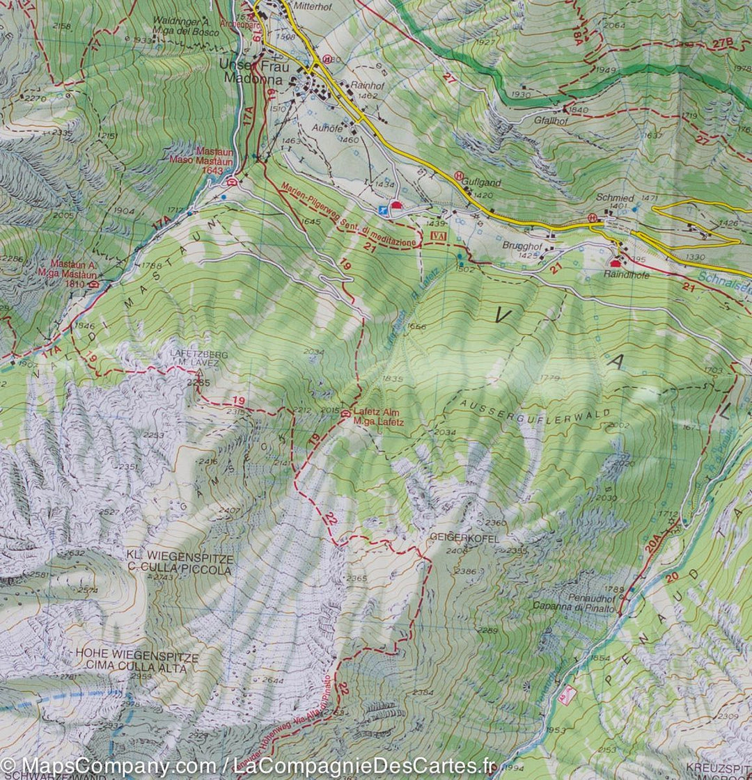 Carte de randonnée n° 04 - Val Senales & Naturno (Alpes, Italie) | Tabacco carte pliée Tabacco 
