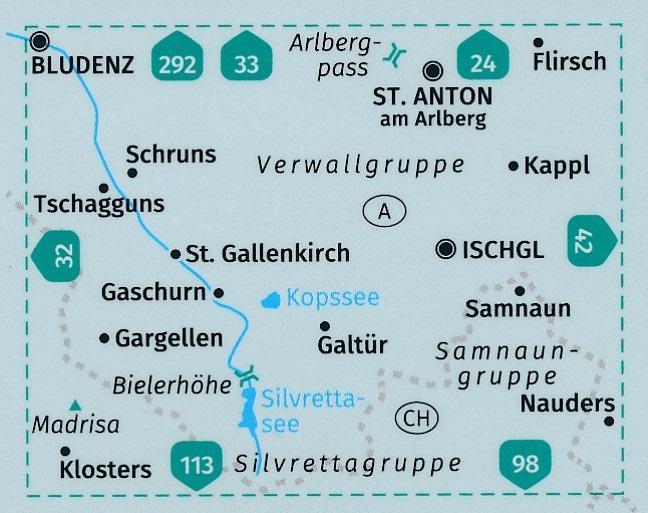 Carte de randonnée n° 041 - Silvretta, Massif de Verwall (Autriche, Suisse) | Kompass carte pliée Kompass 