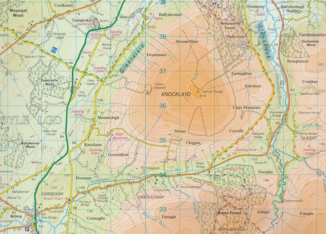 Carte de randonnée n° 05 - Ballycastle (Irlande du Nord) | Ordnance Survey - Discoverer carte pliée Ordnance Survey 
