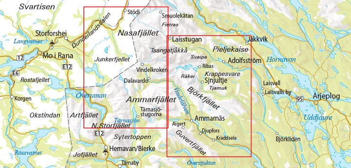 Carte de randonnée n° 05 - Jäkkvik, Ammarnäs (Suède) | Norstedts - Outdoor carte pliée Norstedts 