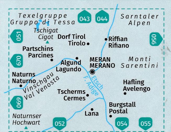 Carte de randonnée n° 053 - Meran (Italie) | Kompass carte pliée Kompass 