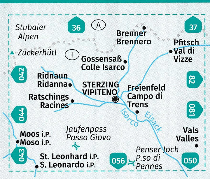 Carte de randonnée n° 058 - Vipiteno e dintorni (Sud Tyrol) | Kompass carte pliée Kompass 
