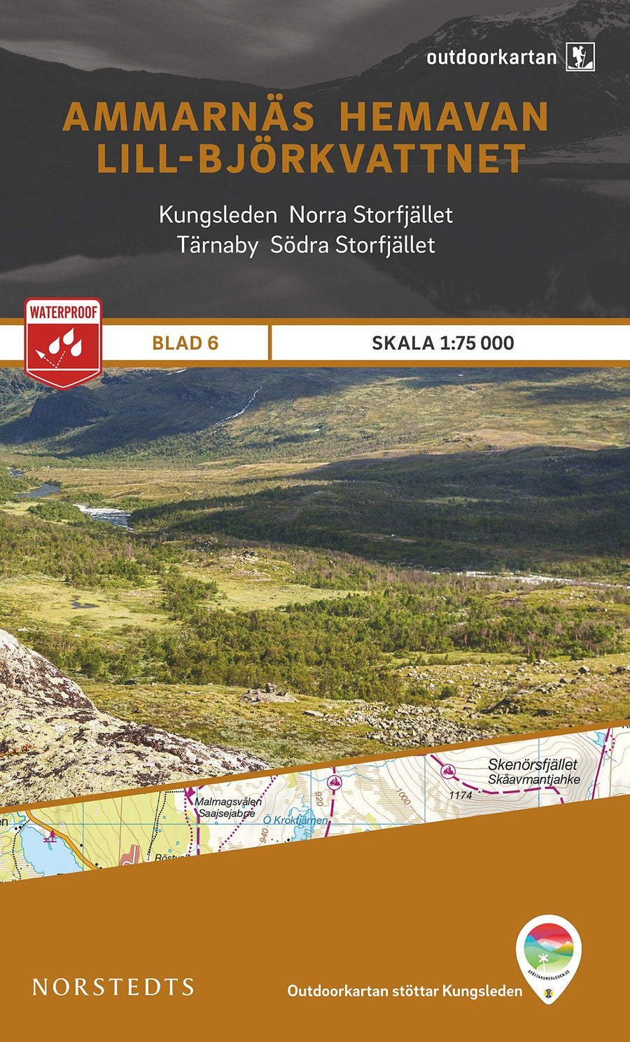 Carte de randonnée n° 06 - Ammarnäs, Hemavan/Lill/Björkvattnet (Suède) | Norstedts - Outdoor carte pliée Norstedts 