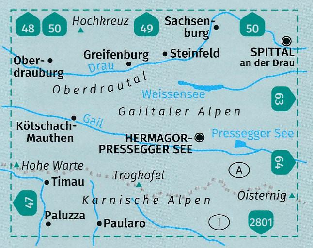 Carte de randonnée n° 060 - Gailtaler Alpen, Karnische Alpen, Oberdrautal (Autriche) | Kompass carte pliée Kompass 
