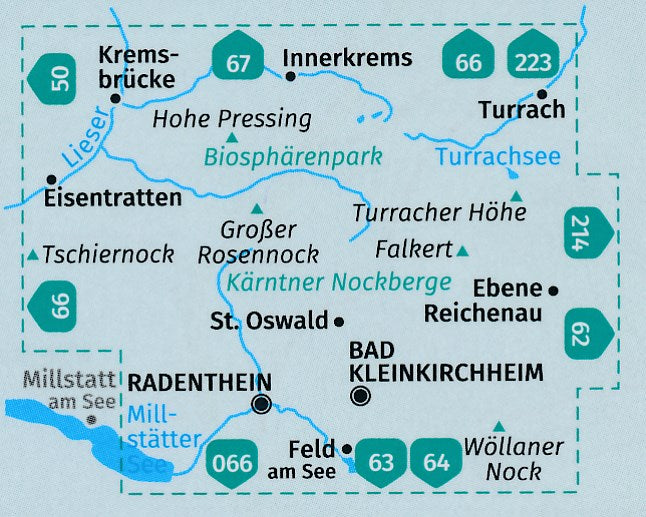 Carte de randonnée n° 063 - Bad Kleinkirchheim, Nockberge (Autriche) | Kompass carte pliée Kompass 