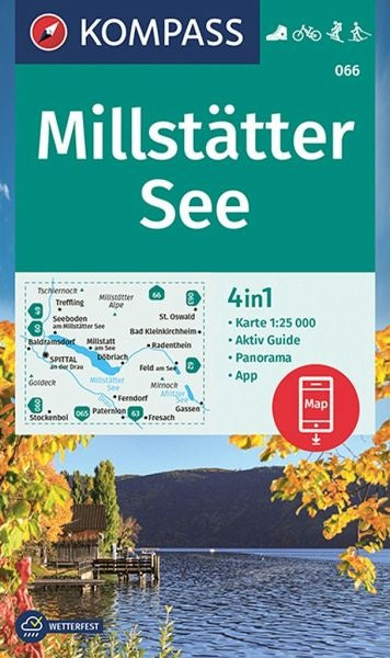 Carte de randonnée n° 066 - Millstätter See (Tyrol, Autriche) | Kompass carte pliée Kompass 