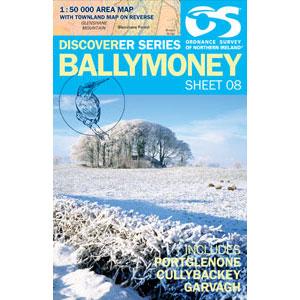 Carte de randonnée n° 08 - Ballymoney (Irlande du Nord) | Ordnance Survey - Discoverer carte pliée Ordnance Survey 