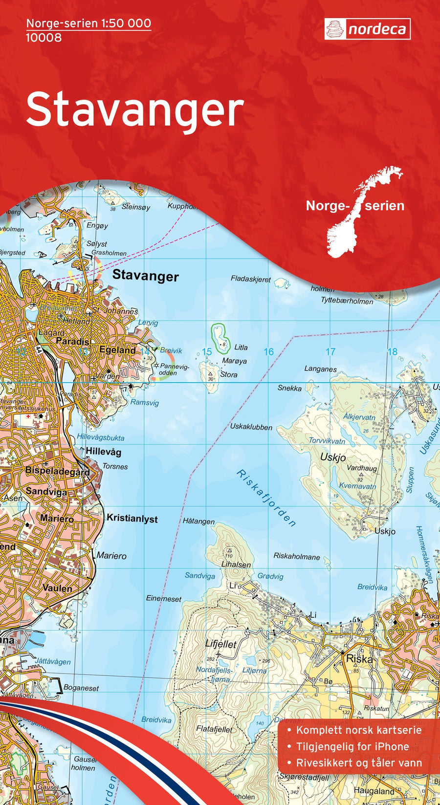 Carte de randonnée n° 10008 - Stavanger (Norvège) | Nordeca - Norge-serien carte pliée Nordeca 