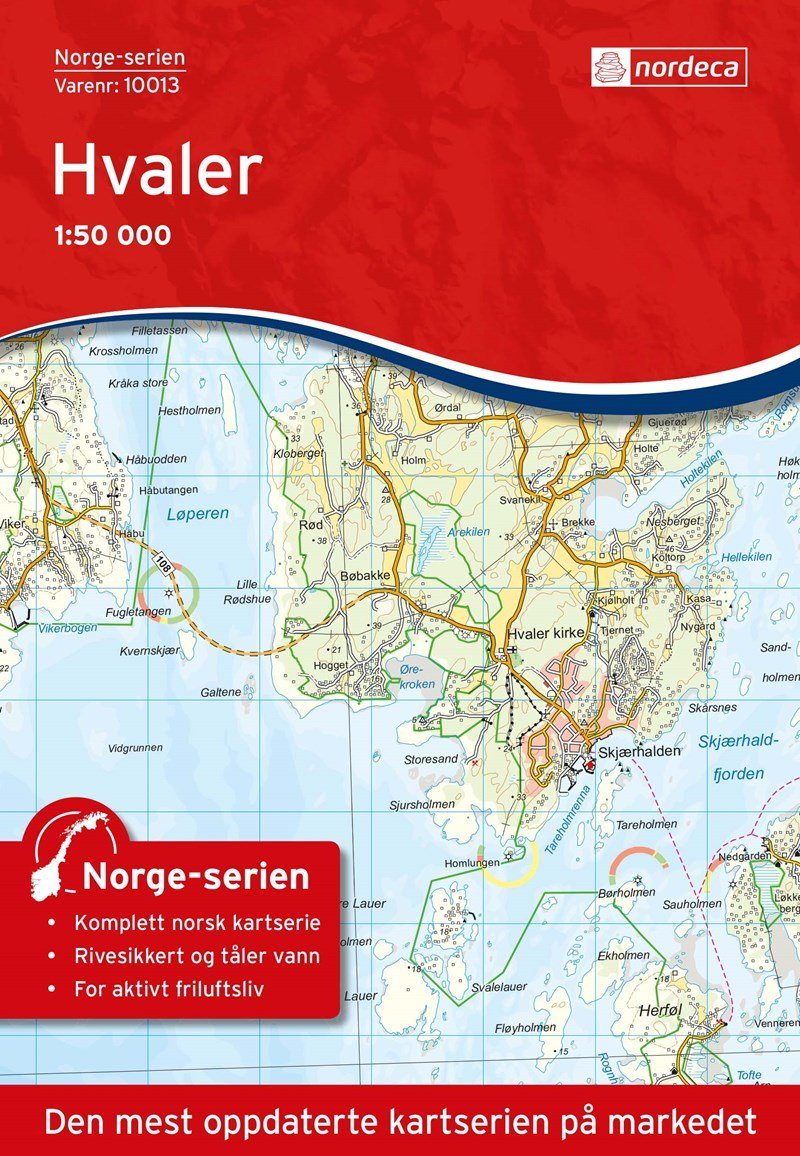 Carte de randonnée n° 10013 - Hvaler (Norvège) | Nordeca - Norge-serien carte pliée Nordeca 