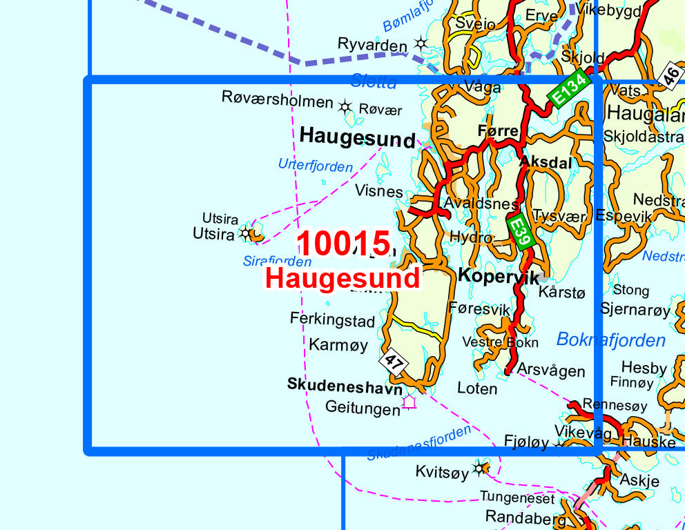 Carte de randonnée n° 10015 - Haugesund (Norvège) | Nordeca - Norge-serien carte pliée Nordeca 