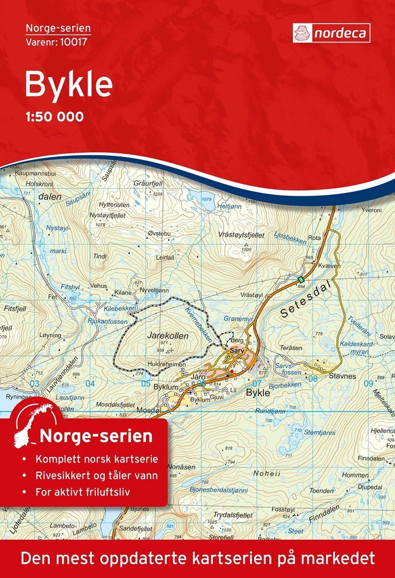 Carte de randonnée n° 10017 - Bykle (Norvège) | Nordeca - Norge-serien carte pliée Nordeca 