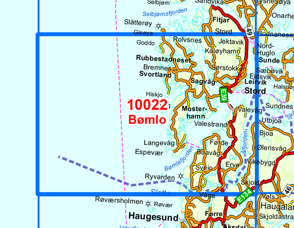 Carte de randonnée n° 10022 - Bomlo (Norvège) | Nordeca - Norge-serien carte pliée Nordeca 