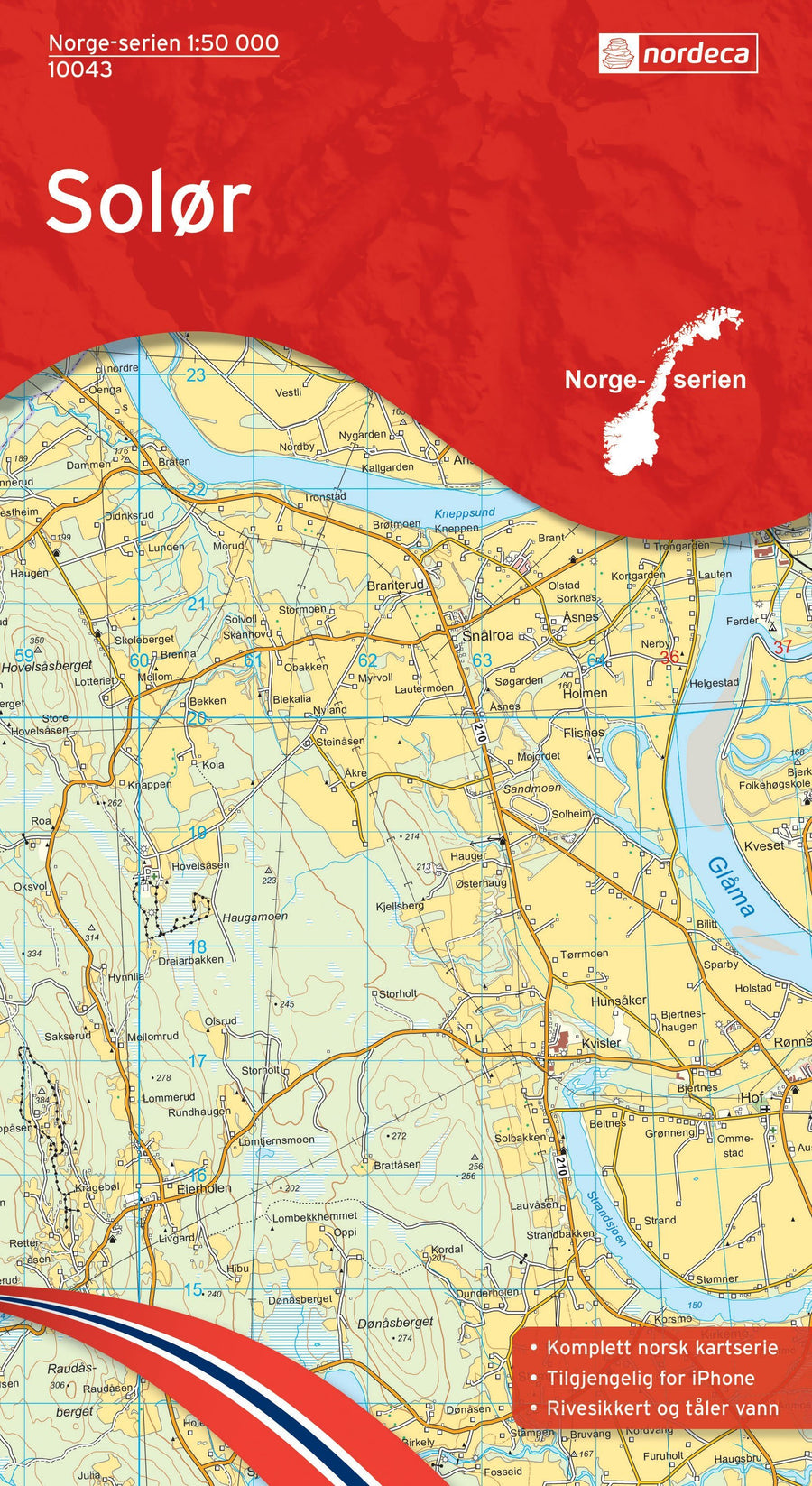 Carte de randonnée n° 10043 - Solor (Norvège) | Nordeca - Norge-serien carte pliée Nordeca 