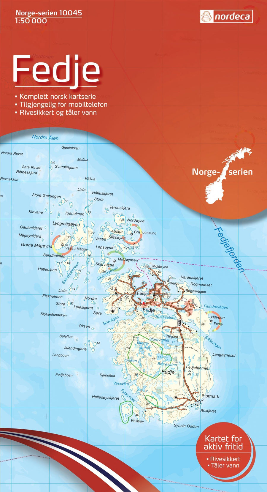 Carte de randonnée n° 10045 - Fedje (Norvège) | Nordeca - Norge-serien carte pliée Nordeca 