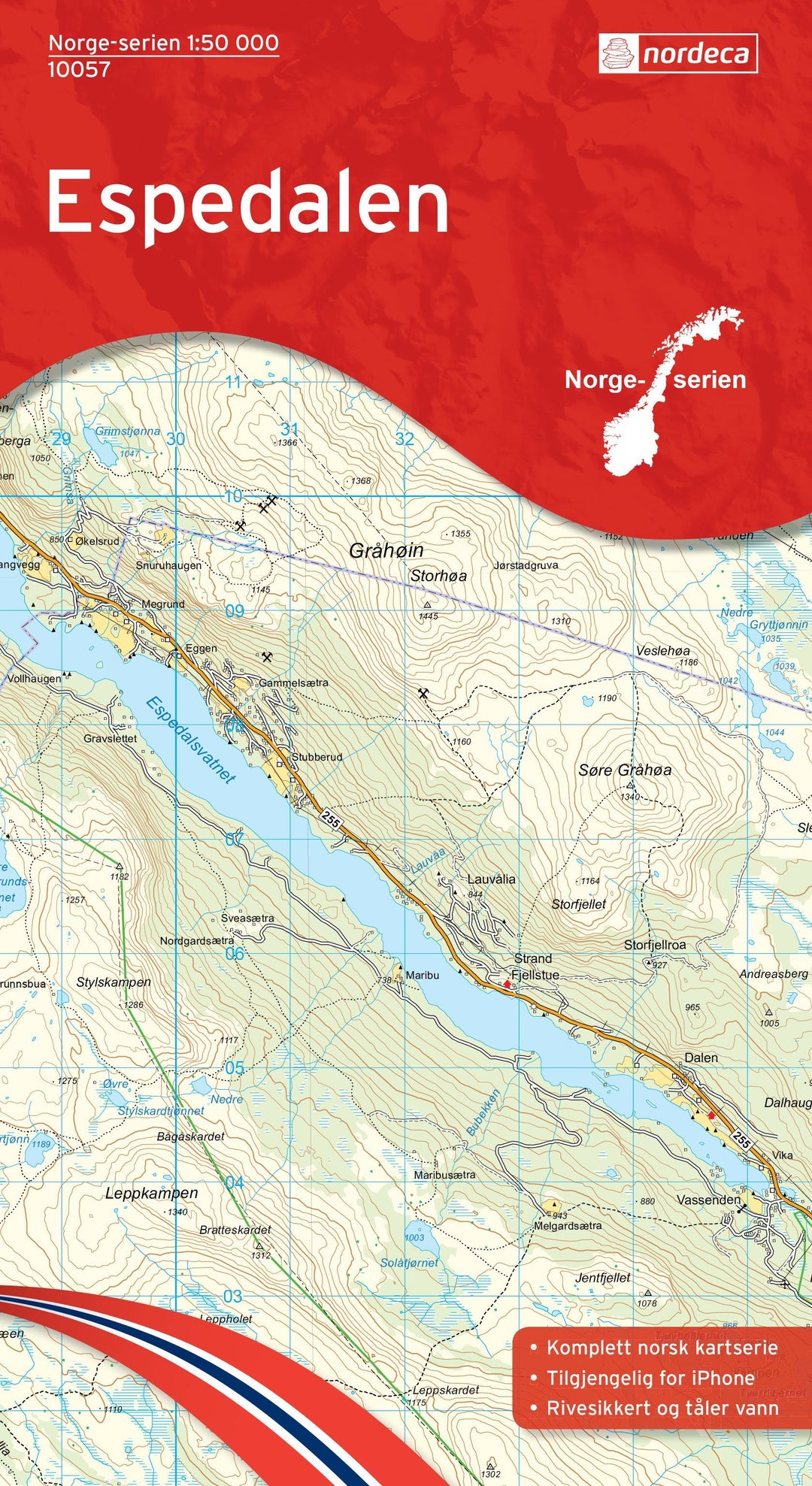 Carte de randonnée n° 10057 - Espedalen (Norvège) | Nordeca - Norge-serien carte pliée Nordeca 