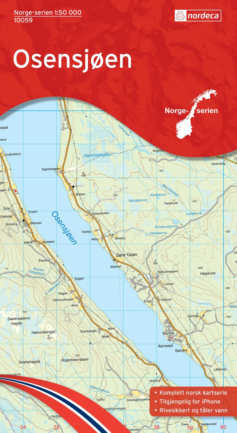 Carte de randonnée n° 10059 - Osensjoen (Norvège) | Nordeca - Norge-serien carte pliée Nordeca 