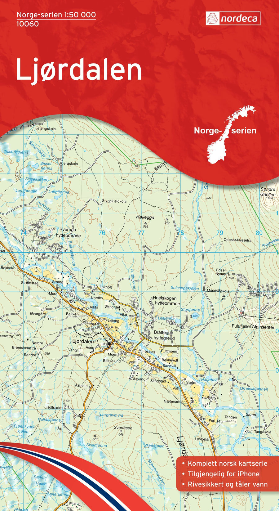 Carte de randonnée n° 10060 - Ljordalen (Norvège) | Nordeca - Norge-serien carte pliée Nordeca 