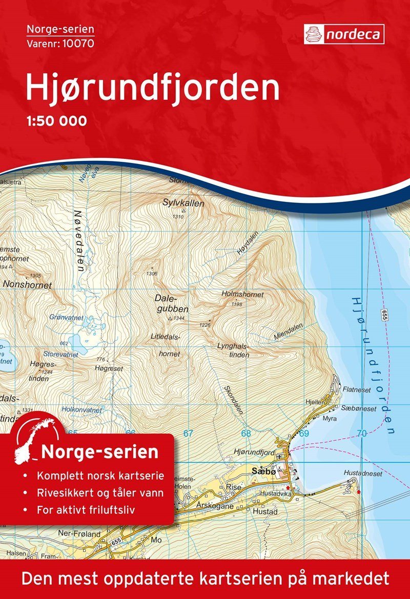 Carte de randonnée n° 10070 - Hjorundfjorden (Norvège) | Nordeca - Norge-serien carte pliée Nordeca 