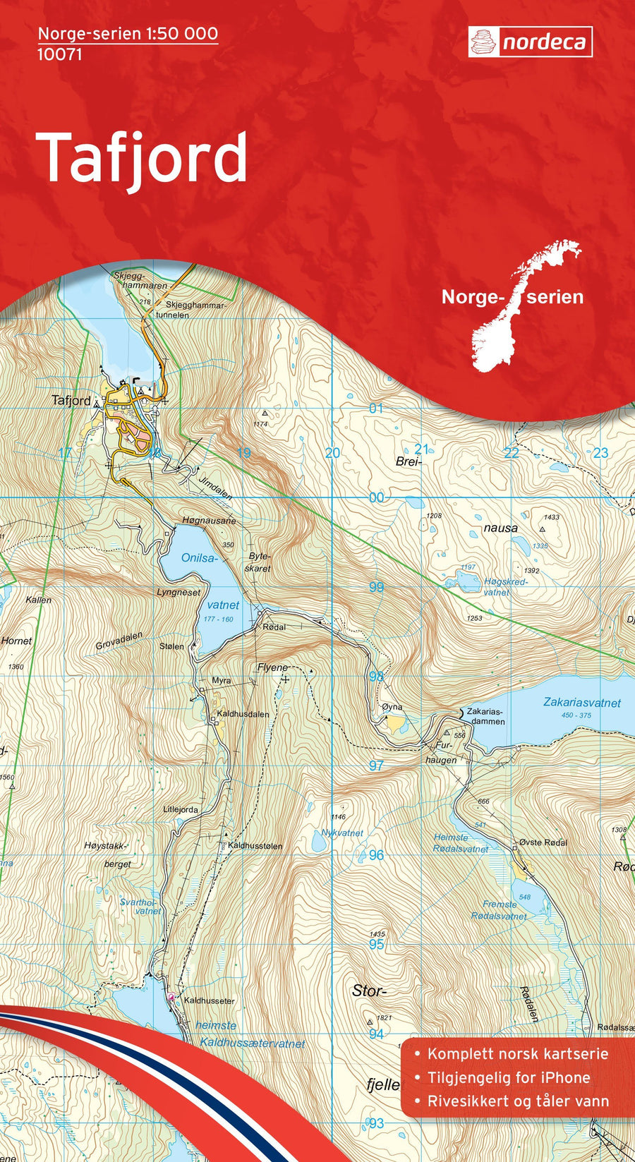 Carte de randonnée n° 10071 - Tafjord (Norvège) | Nordeca - Norge-serien carte pliée Nordeca 