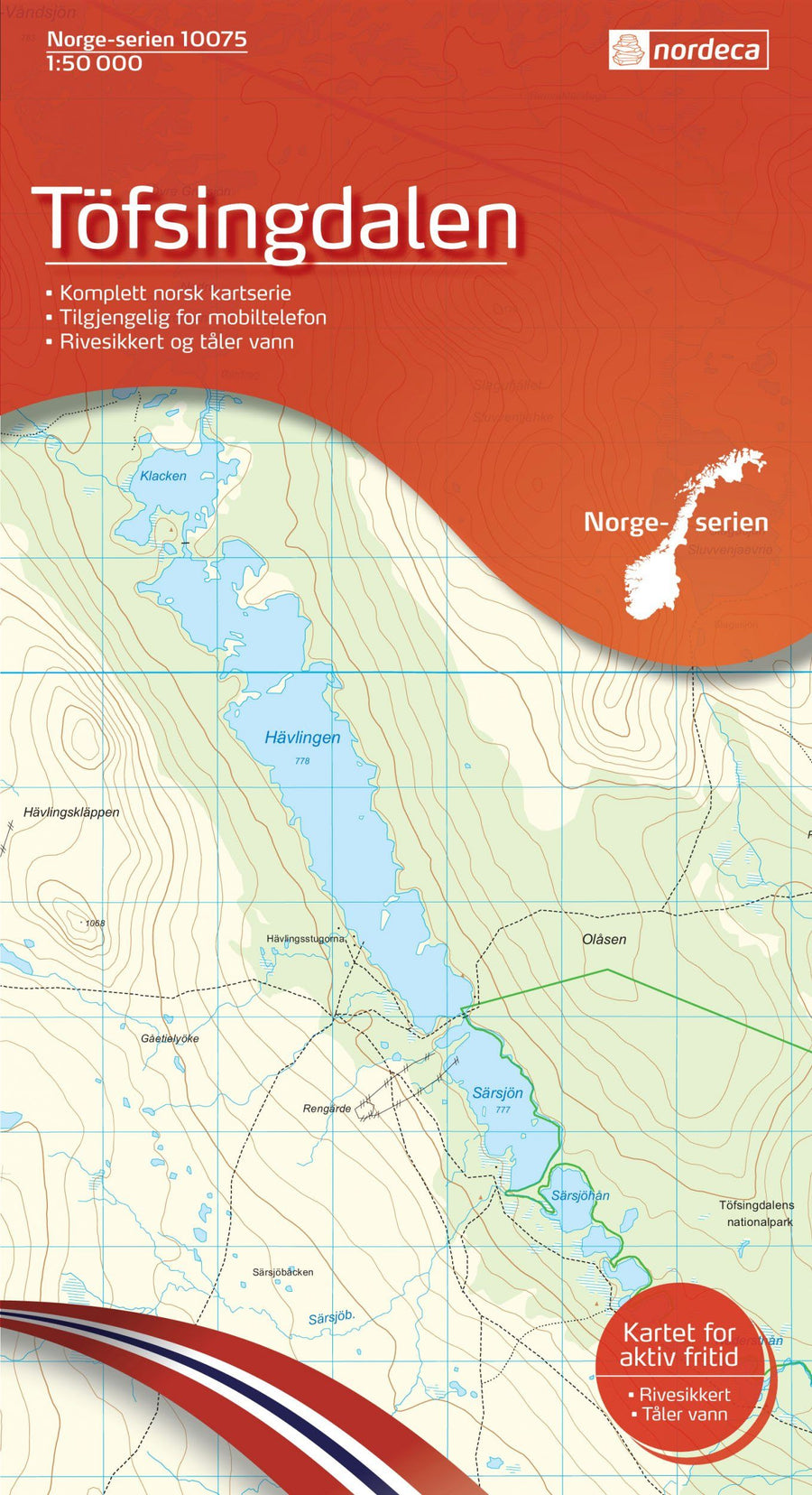 Carte de randonnée n° 10075 - Tofsingdalen (Norvège) | Nordeca - Norge-serien carte pliée Nordeca 