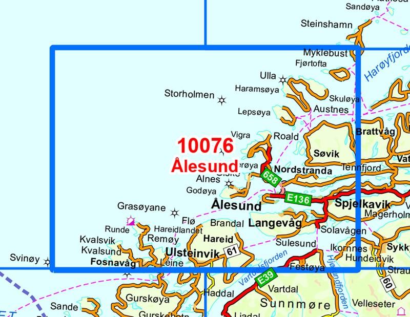 Carte de randonnée n° 10076 - Alesund (Norvège) | Nordeca - Norge-serien carte pliée Nordeca 