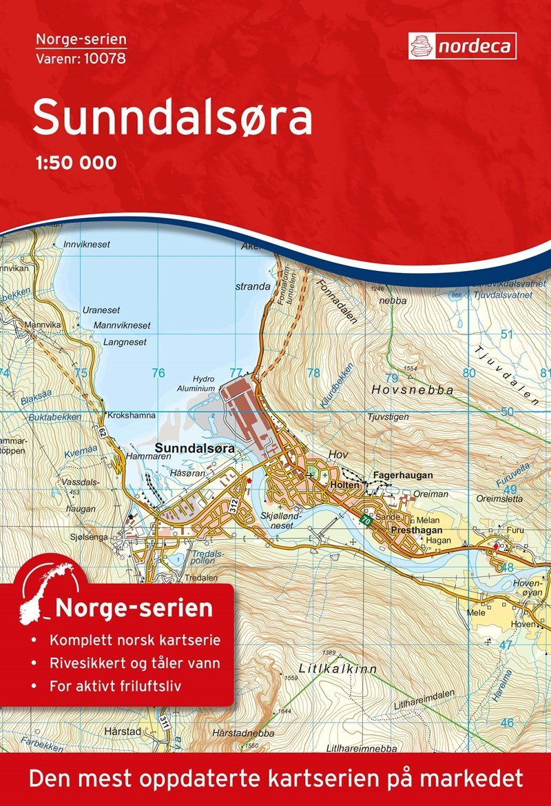 Carte de randonnée n° 10078 - Sunndalsora (Norvège) | Nordeca - Norge-serien carte pliée Nordeca 