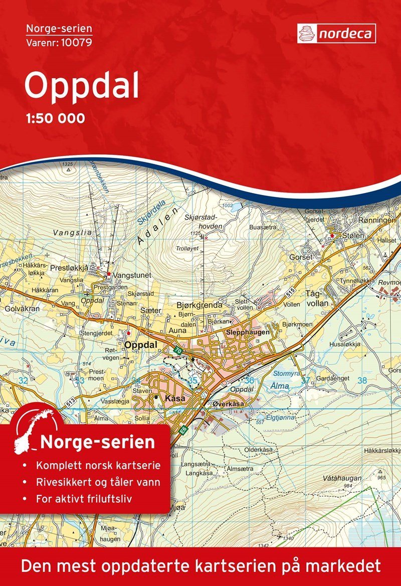 Carte de randonnée n° 10079 - Oppdal (Norvège) | Nordeca - Norge-serien carte pliée Nordeca 