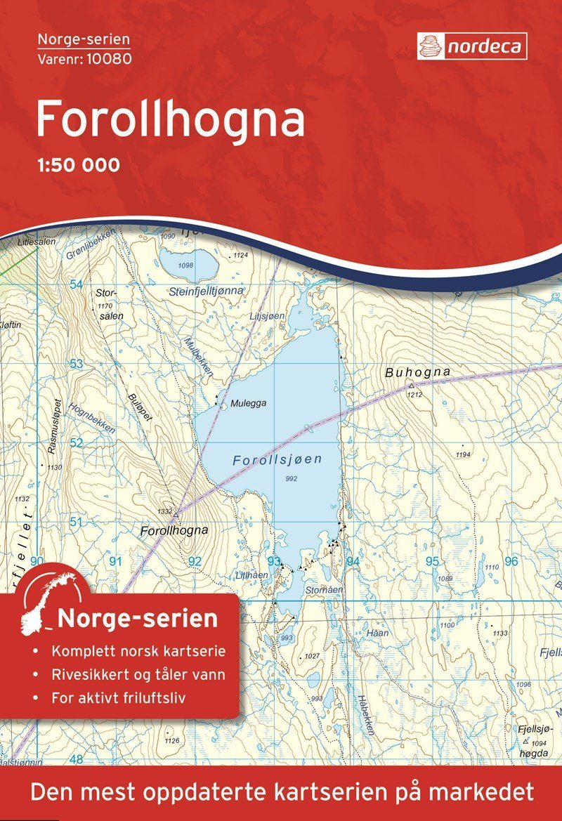Carte de randonnée n° 10080 - Forollhognal (Norvège) | Nordeca - Norge-serien carte pliée Nordeca 
