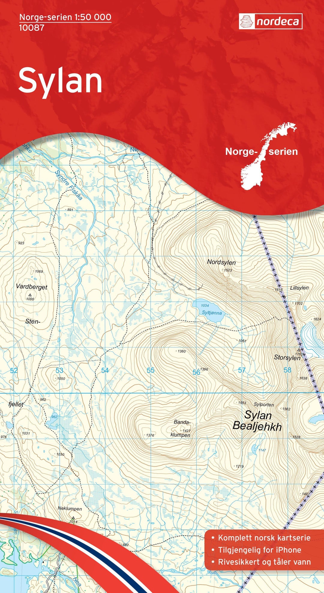 Carte de randonnée n° 10087 - Sylan (Norvège) | Nordeca - Norge-serien carte pliée Nordeca 