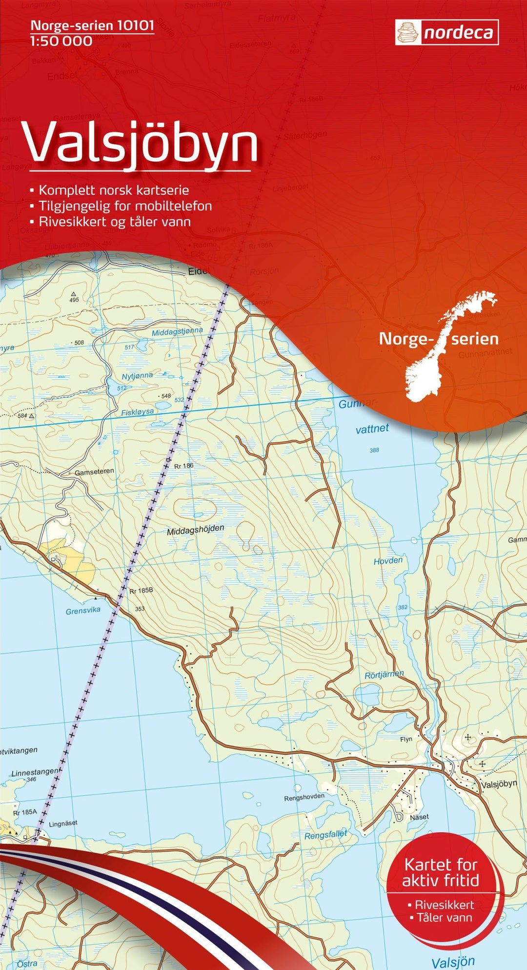 Carte de randonnée n° 10101 - Valsjobyn (Norvège) | Nordeca - Norge-serien carte pliée Nordeca 