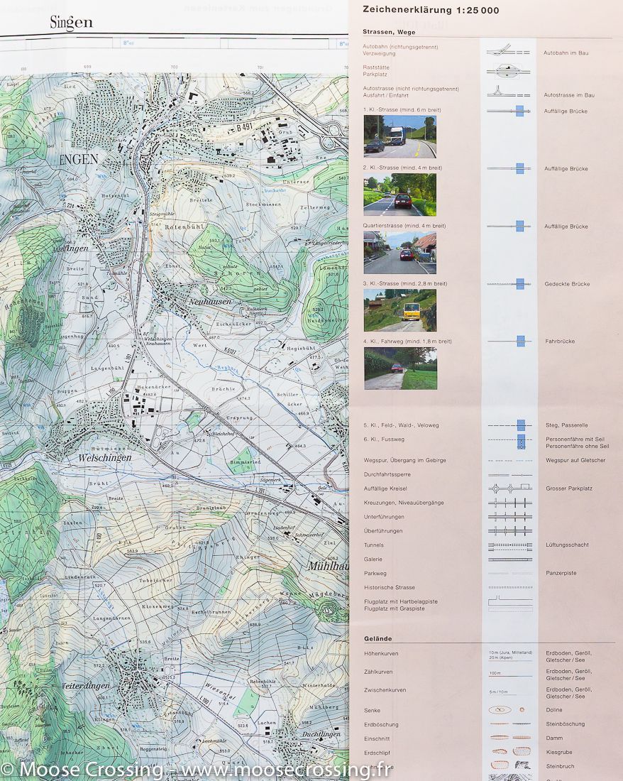 Carte de la région de Singen (Suisse, Allemagne) | Swisstopo - La Compagnie des Cartes