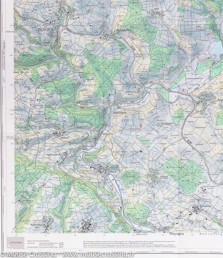 Carte de la région de Singen (Suisse, Allemagne) | Swisstopo - La Compagnie des Cartes