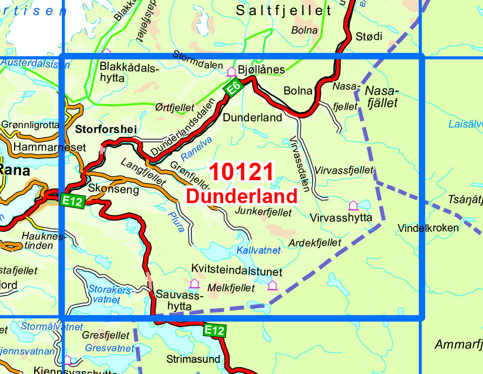 Carte de randonnée n° 10121 - Dunderland (Norvège) | Nordeca - Norge-serien carte pliée Nordeca 