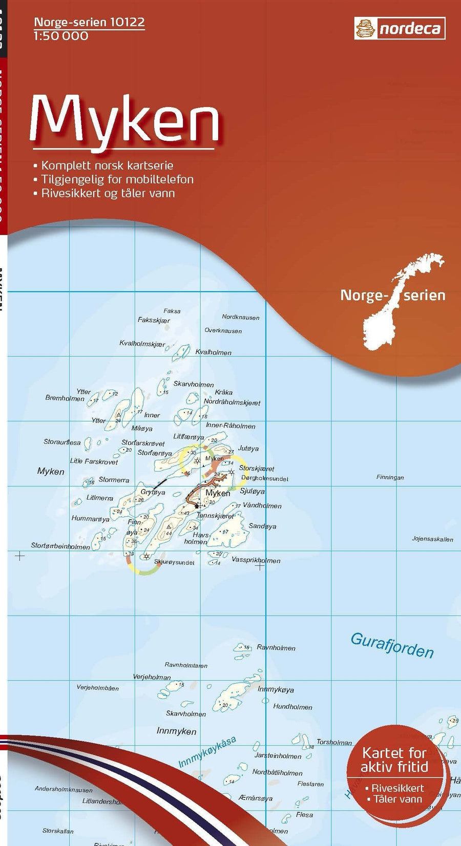 Carte de randonnée n° 10122 - Myken (Norvège) | Nordeca - Norge-serien carte pliée Nordeca 