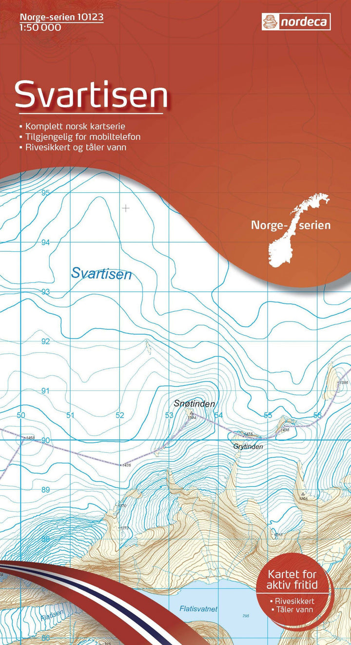 Carte de randonnée n° 10123 - Svartisen (Norvège) | Nordeca - Norge-serien carte pliée Nordeca 