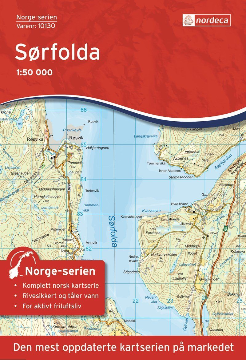 Carte de randonnée n° 10130 - Sorfolda (Norvège) | Nordeca - Norge-serien carte pliée Nordeca 
